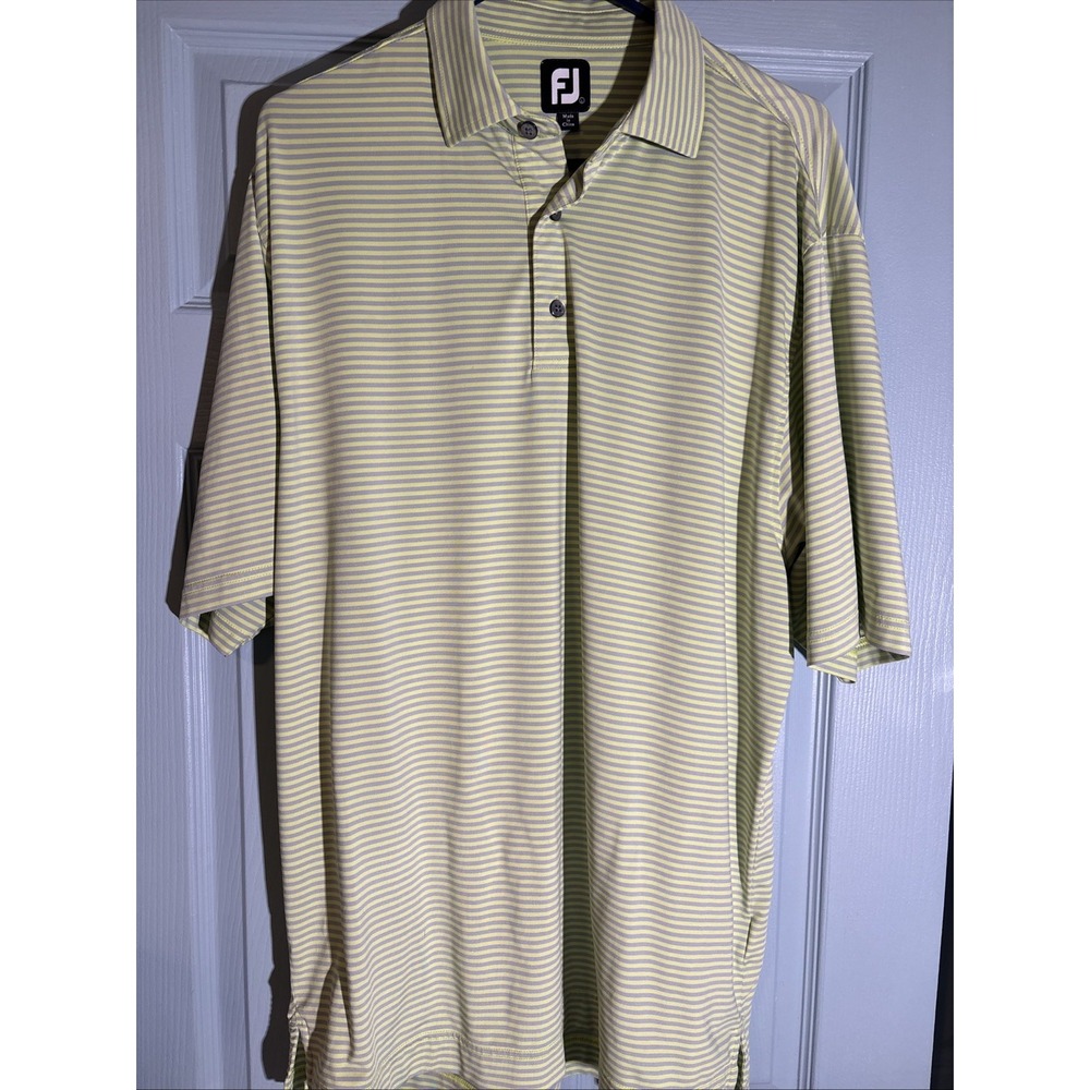 FootJoy Performance Golf Polo Light Green Striped Men's Size Large. Preppy.